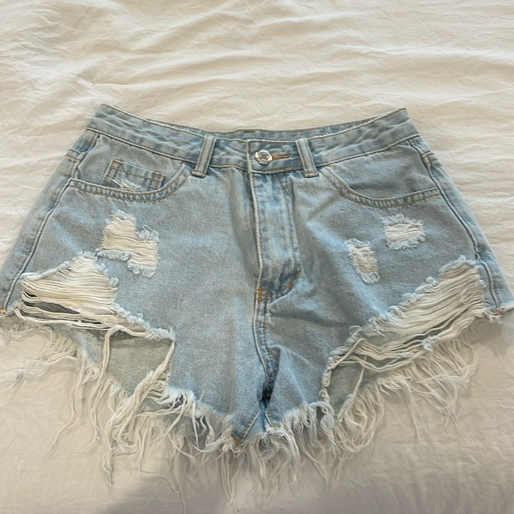 shein blue jean shorts